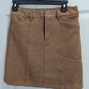 Brown Suede Mini Skirt